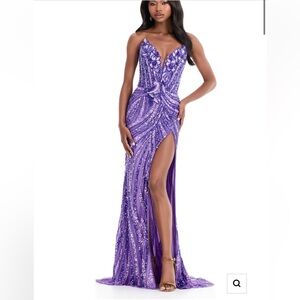 Lavish Lavender Sequin Prom Dress
